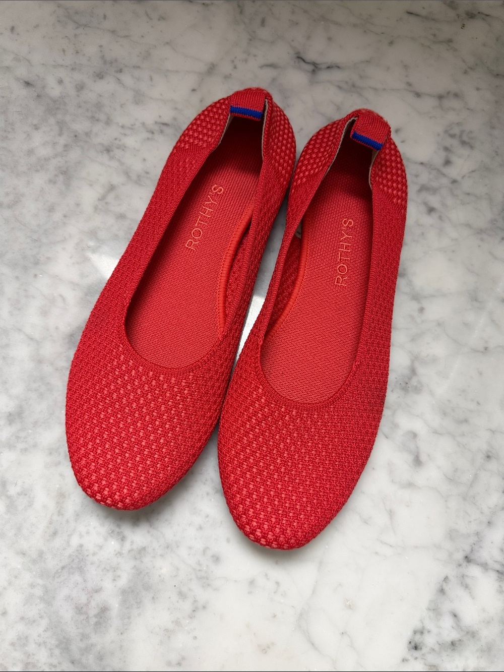 Rothy's Red Knit Ballet Flats